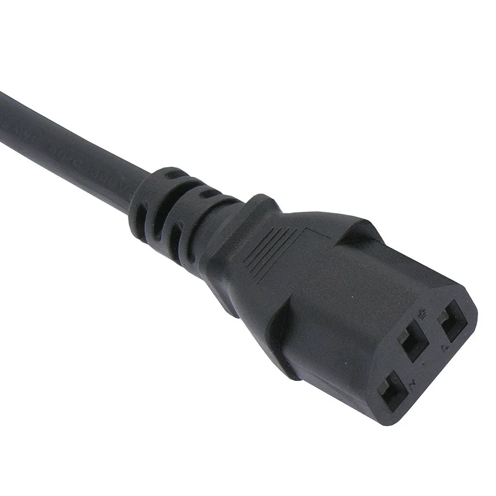 10Ft Hospital Grade Power Cord 5-15P to C13 SJT 16/3 Black