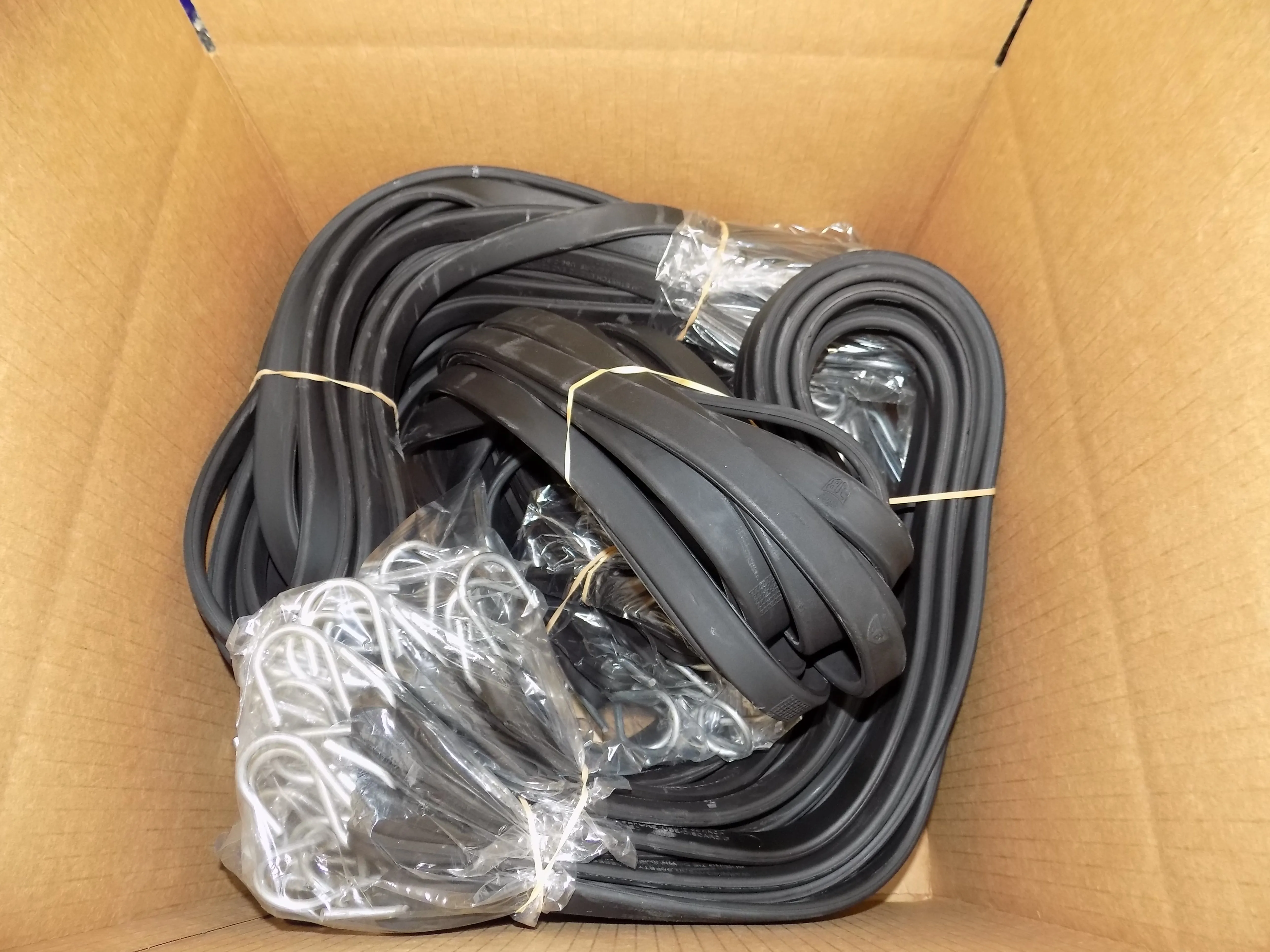 15" Rubber Tarp Straps with S-Hooks Attached (50 per Box)