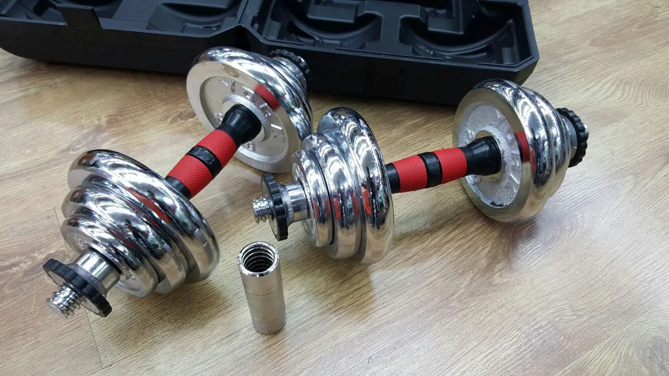 20KG Adjustable Chrome DumbBell Set  