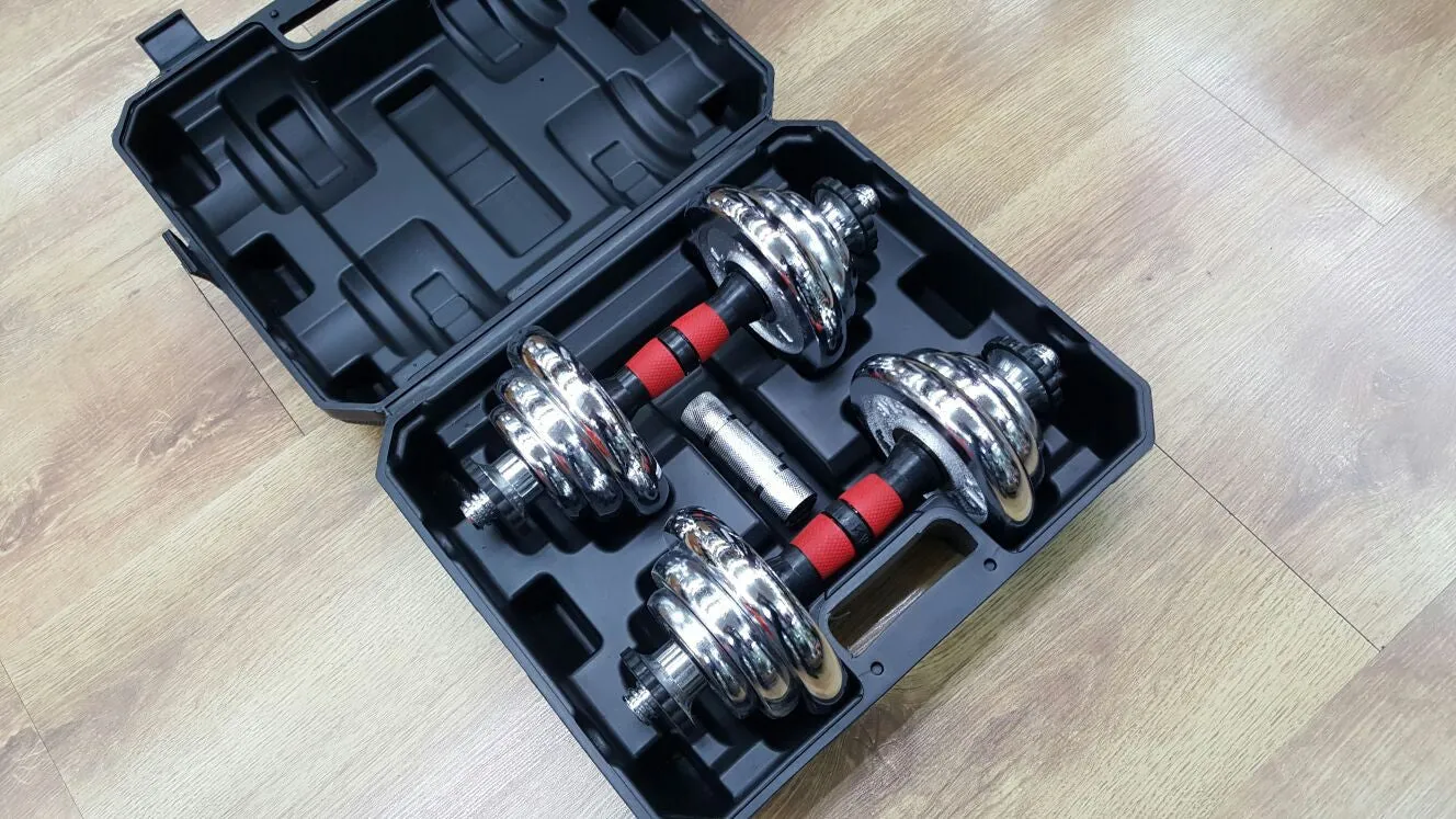 20KG Adjustable Chrome DumbBell Set  