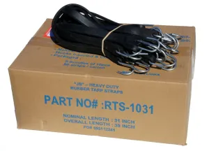 31" Rubber Tarp Straps with S-Hooks Attached (50 per Box)