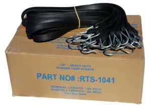 41" Rubber Tarp Straps with S-Hooks Attached (50 per Box)