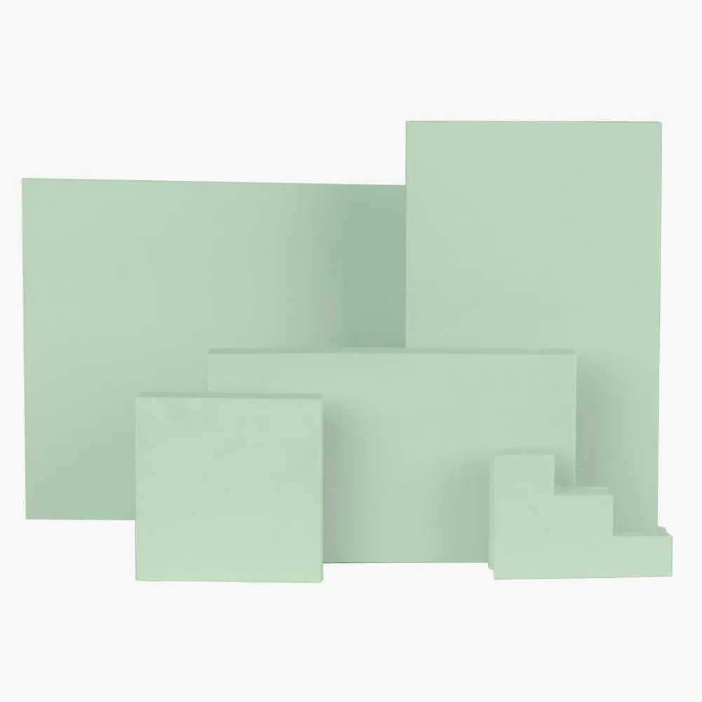 5 Piece Geometric Foam Styling Prop Set for Photography (Pastel Green)