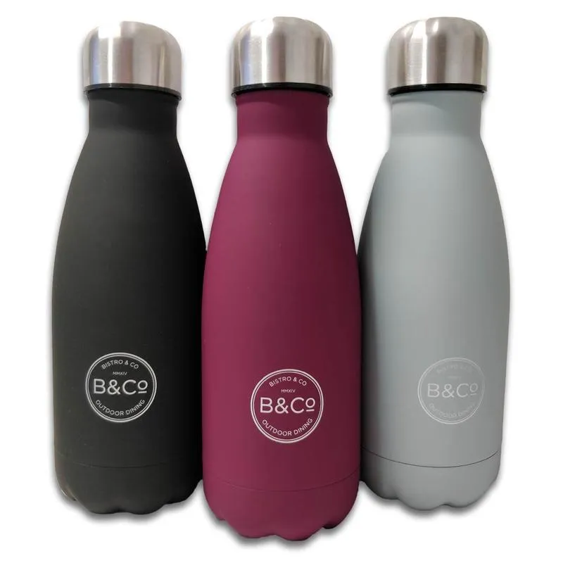 B&Co Hamelin 350ml Bottle Flask with Rubberized Matte Finish