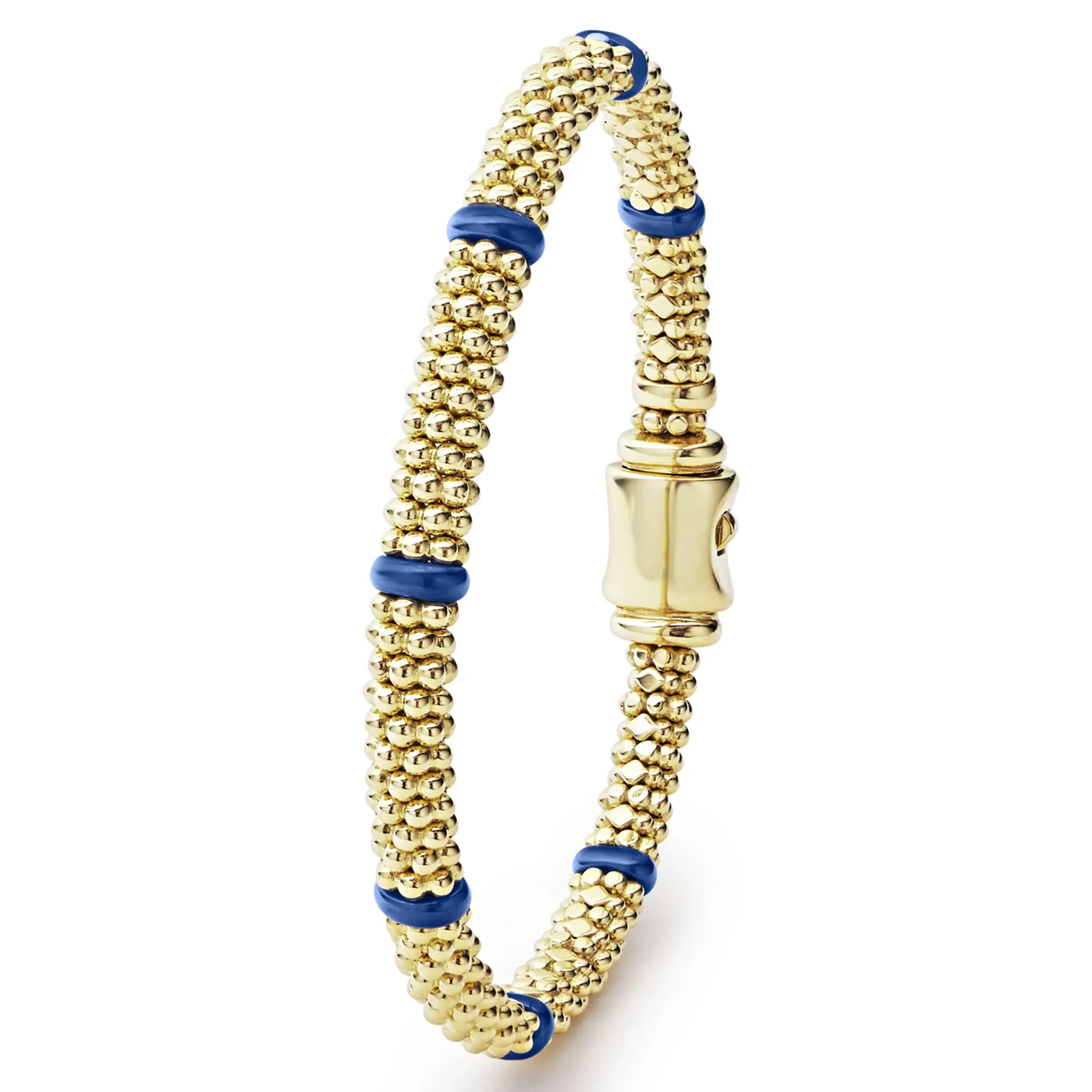 Blue Caviar Ceramic and 18K Gold Caviar Bracelet | 6mm