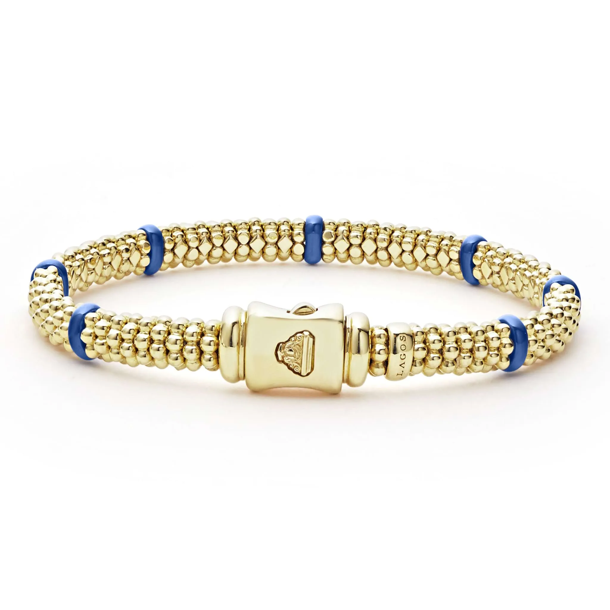 Blue Caviar Ceramic and 18K Gold Caviar Bracelet | 6mm