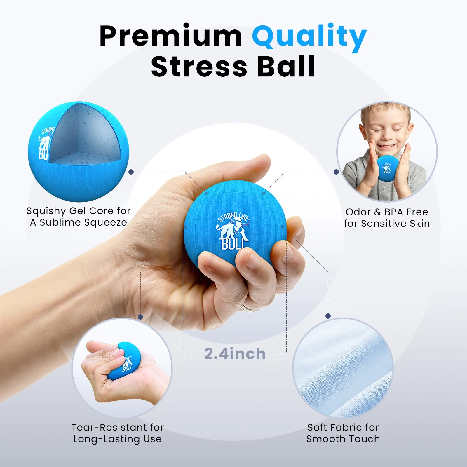 BOB AND BRAD Hand Exercise Stress Balls for Adults, Tri-Density Squeeze Balls for Hand Therapy, Grip Strength Trainer for Arthritis, Hand Grip Strengthener (3 Pack, Soft Medium Hard)