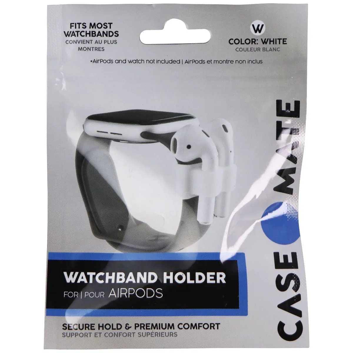 Case-Mate Watch Band Holder for Apple AirPods Pro, AirPods 2, AirPods 1 - White