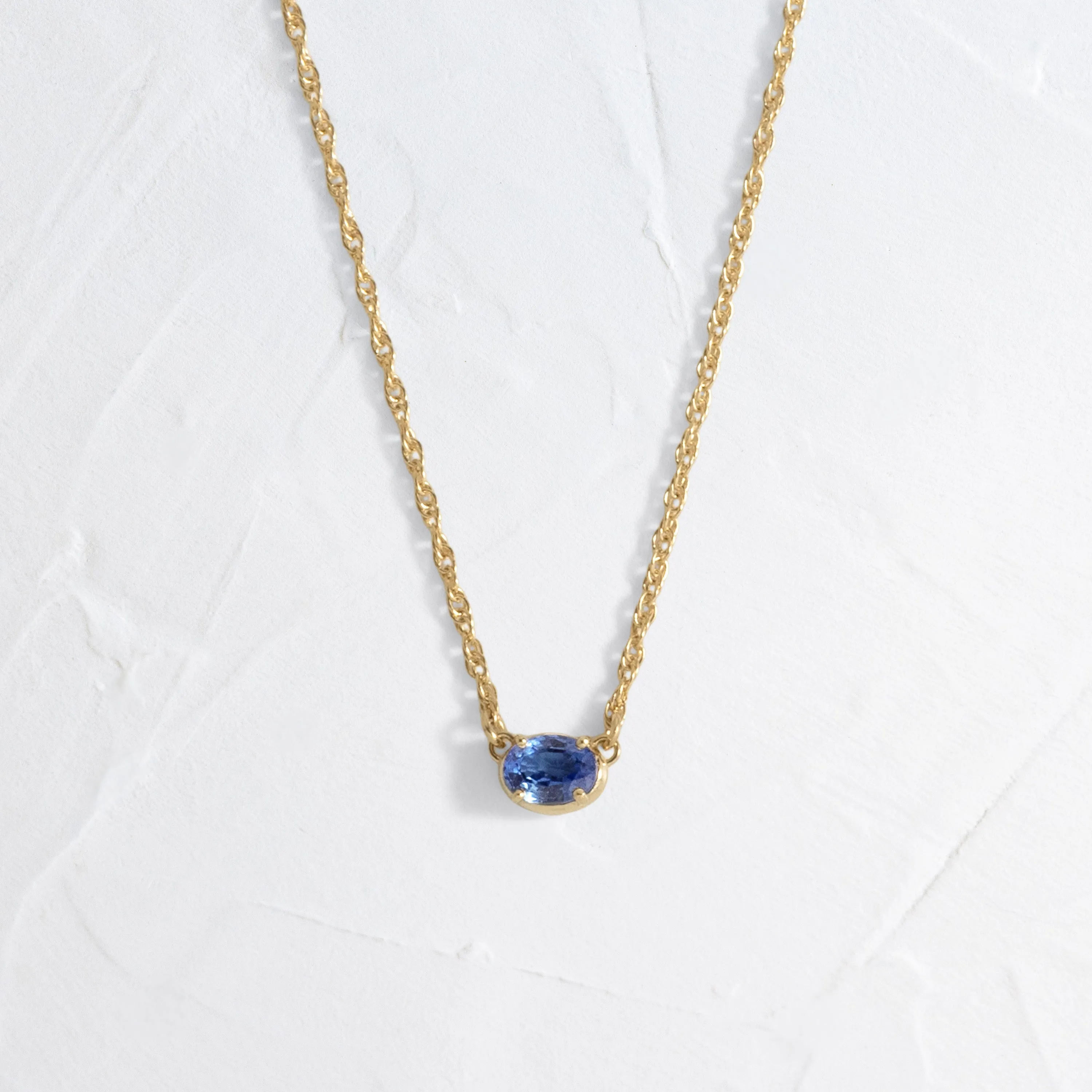 Centering Necklace, Blue Sapphire - In Stock