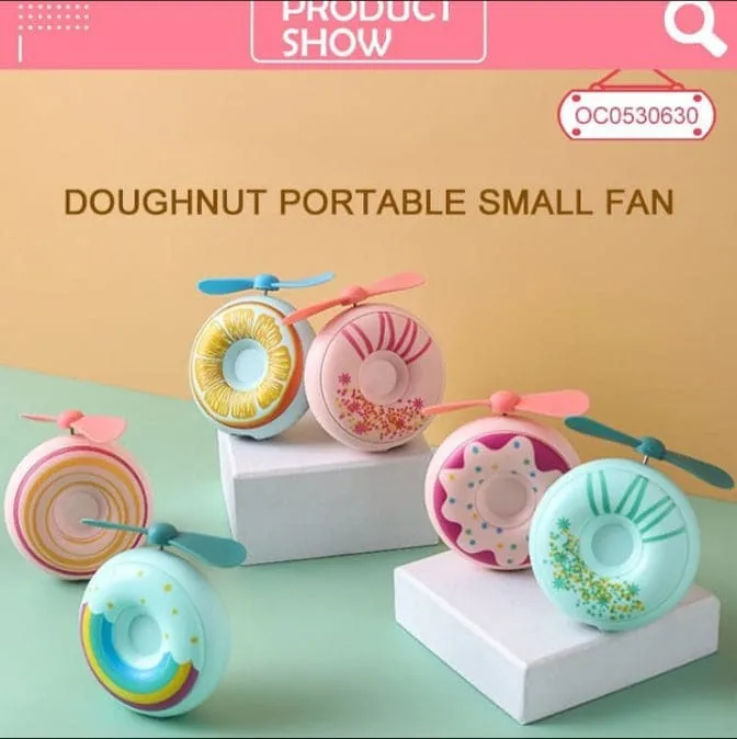 Cute Portable Mini Doughnut Fan, Mini Portable Charger For IPhone, Cute Power Bank For Girls, Mini Fast Charger And Portable Fan