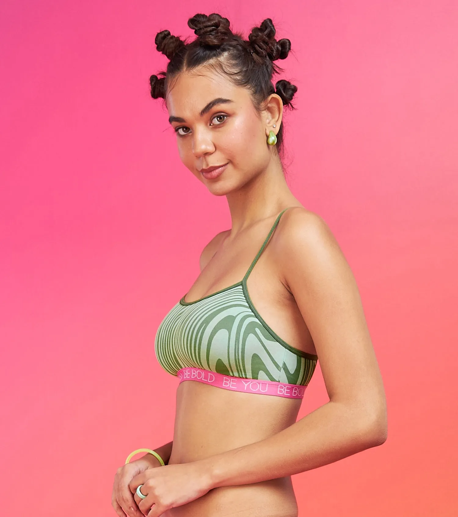 Enamor XO Green Marble Non-Wired Non Padded Regular Bra - Baylish