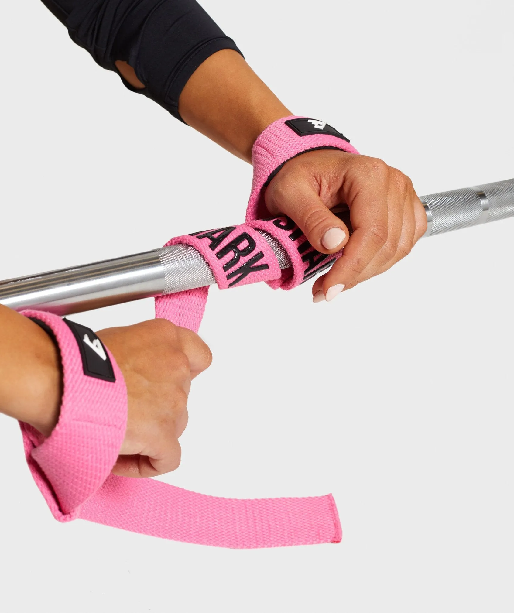 Gymshark Pink Silicone Grip Lifting Straps for Enhanced Performance and Comfort in Weightlifting