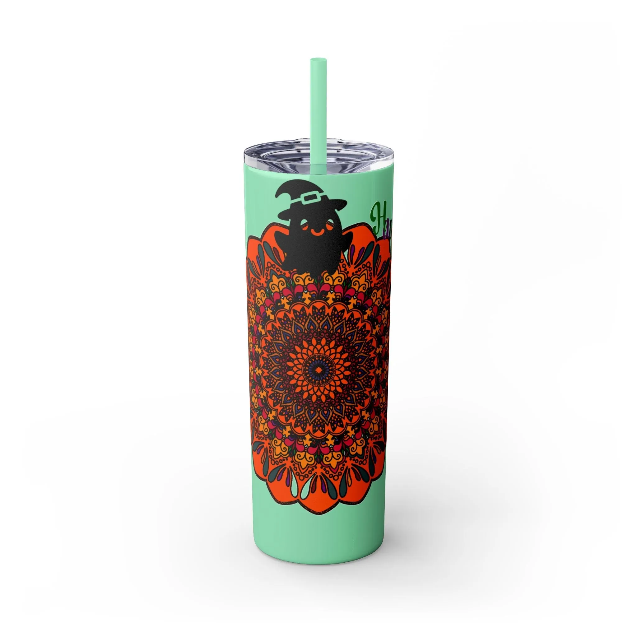 Hand-Drawn Halloween Mandala 20oz Tumbler - Hot/Cold - BPA-Free