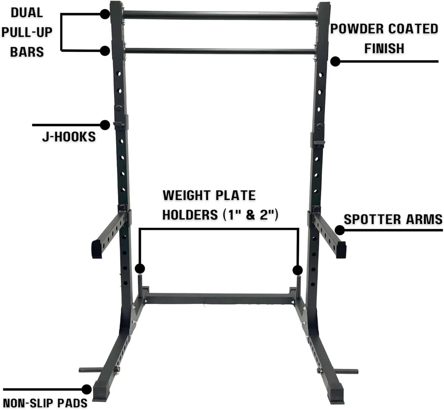 HulkFit Pro Series Squat Stand - 800lb Capacity