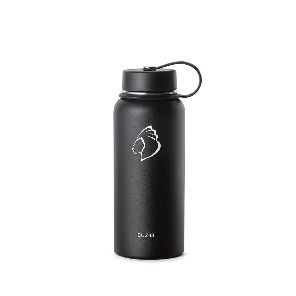 Insulated Water Bottles with 2 Lids | 32oz | Black