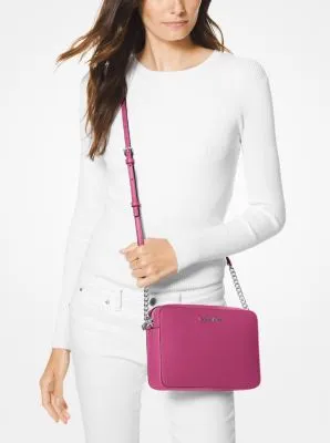 Jet Set Large Saffiano Leather Crossbody Bag