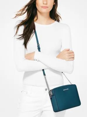 Jet Set Large Saffiano Leather Crossbody Bag