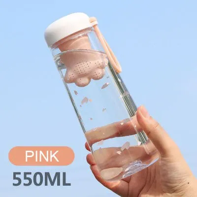 Kawaii Cat Claws Tea Filter Water Bottle