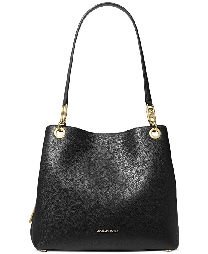 Large Kensington Michael Kors Leather Tote Bag, Black