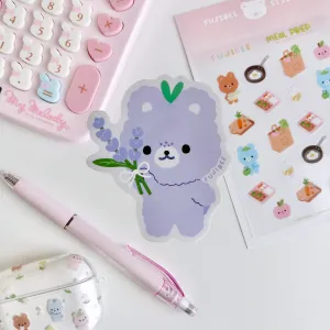 Lavender Bear Vinyl Sticker