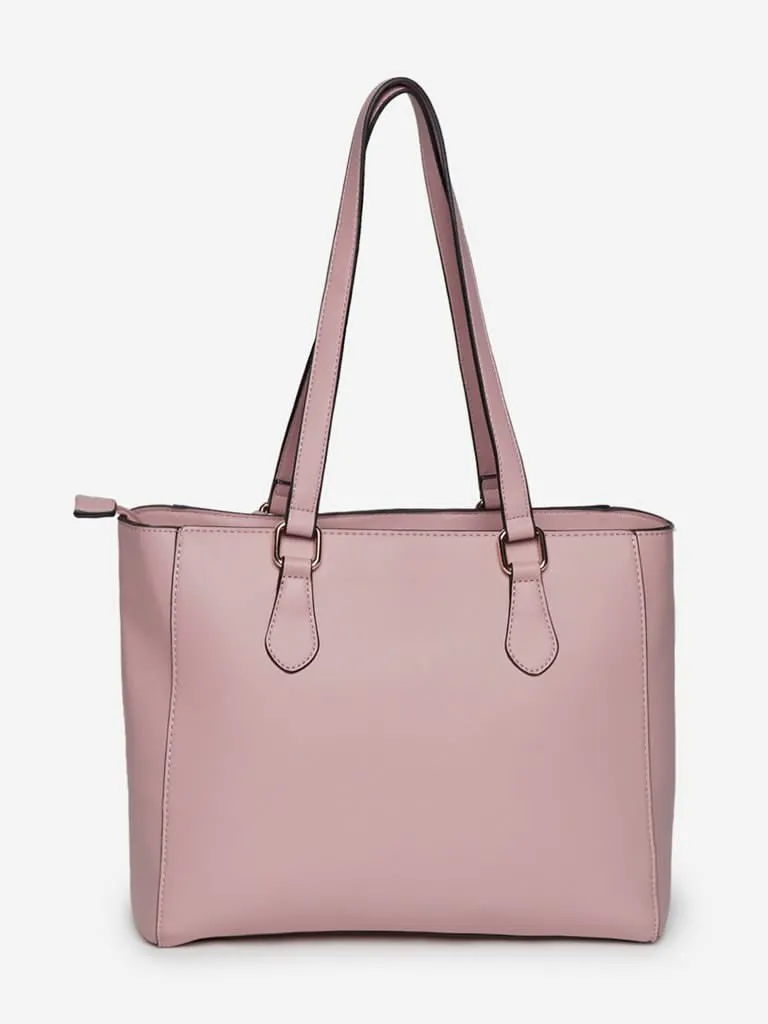 LOV Pink Crocodile Design Barbara Tote Bag