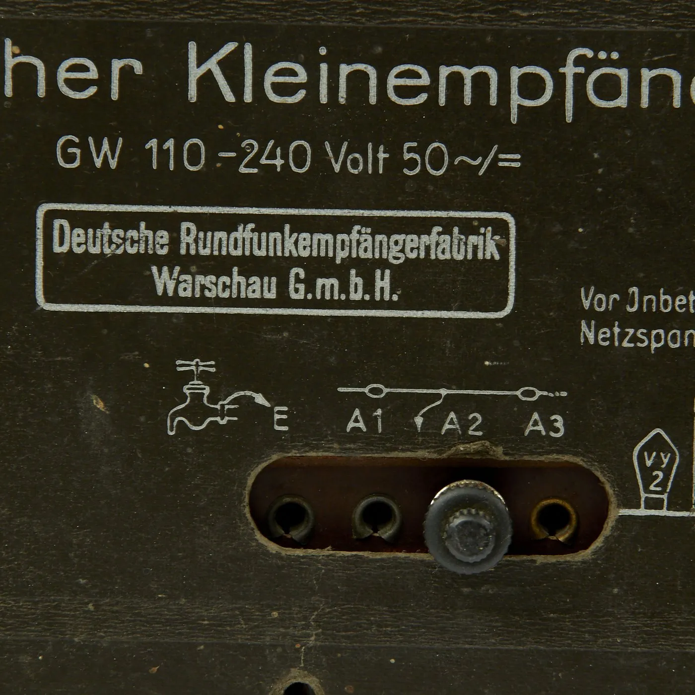 Original German WWII 1938 Kleinempfänger DKE 38 Radio by DERUFA Warsaw