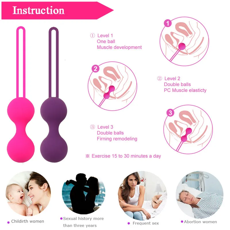 Smart Kegel Ball Safe Silicone Vaginal Chinese Balls For Woman Ben Wa Ball Geisha Balls Sex Toys Pussy Tighten Exercise Machine