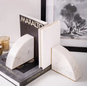 Snowhite Blocks- Marble Bookends