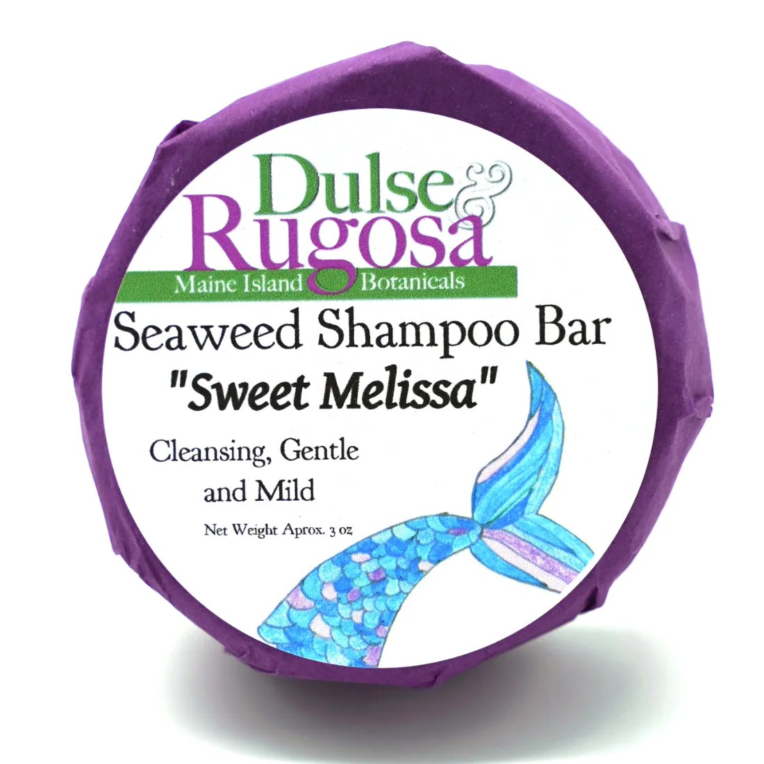 Sweet Melissa Gentle and Mild Seaweed Shampoo with Sugar Kelp 3 oz Bar - Dulse & Rugosa