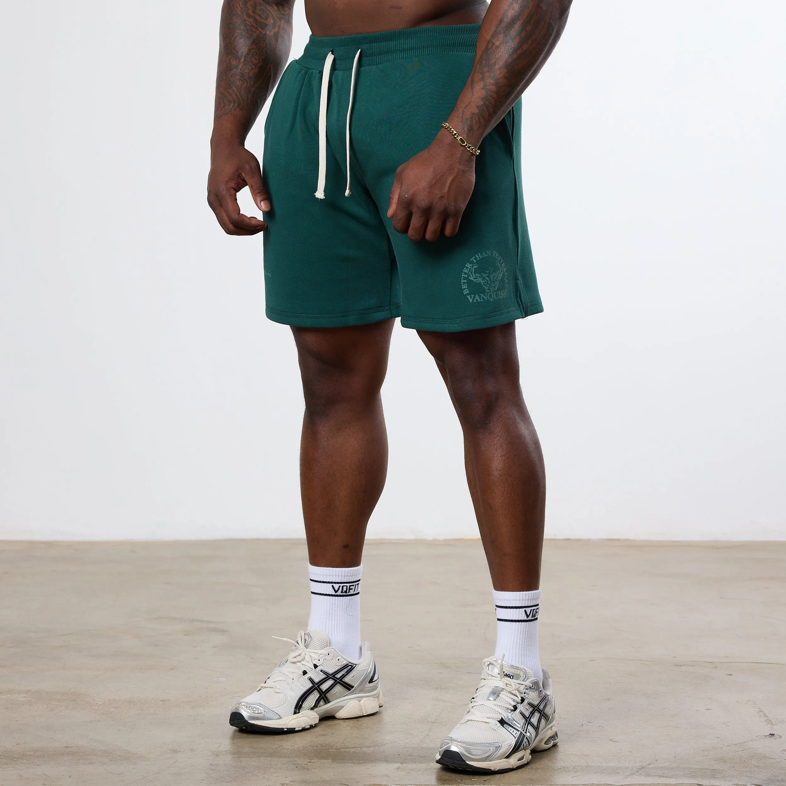 Vanquish Forest Green Unconquerable Strength Wide Leg Shorts