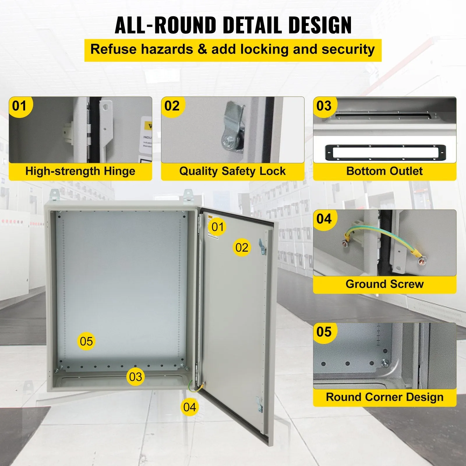 Vevor Electrical Enclosure 10" x 16" x 24" NEMA-4 IP65 Waterproof Dustproof Junction Box New