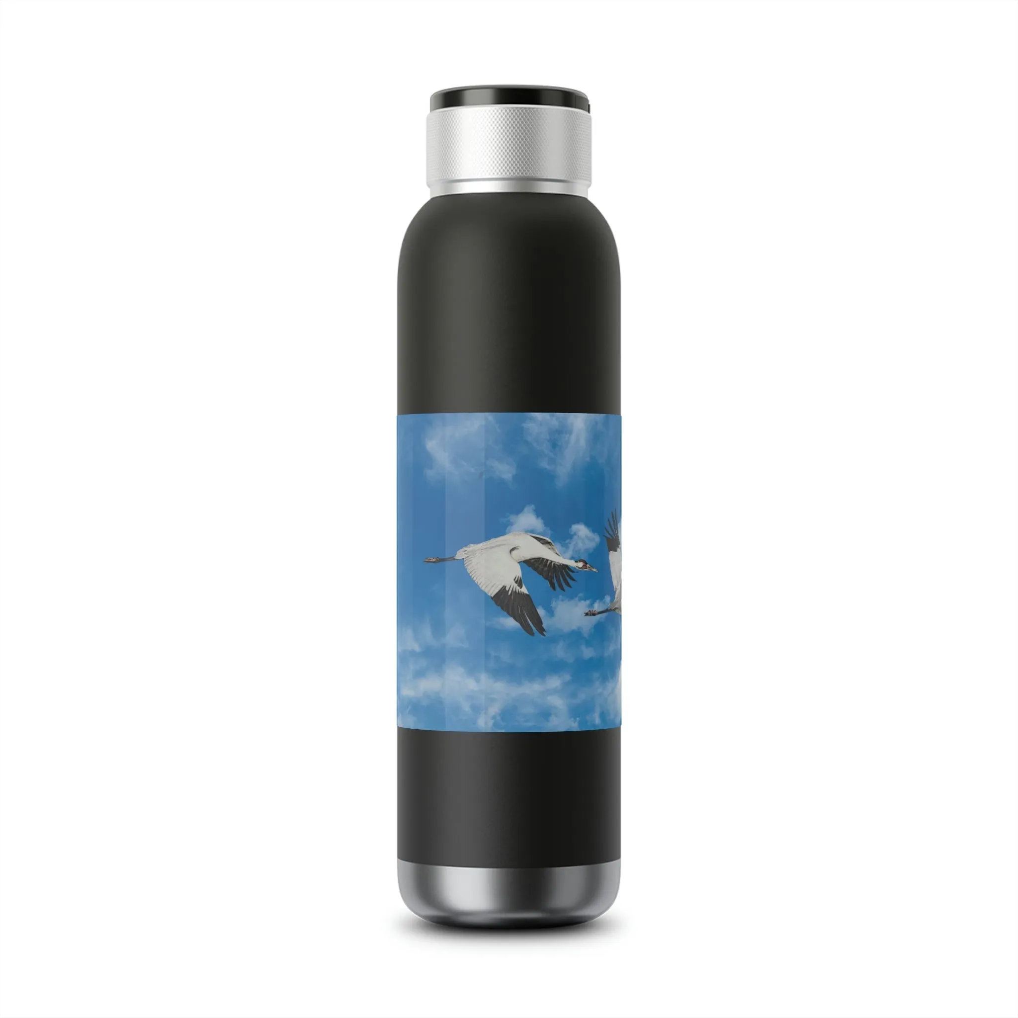 Whooping Cranes in Flight | Soundwave Copper Vacuum Audio Bottle 22oz