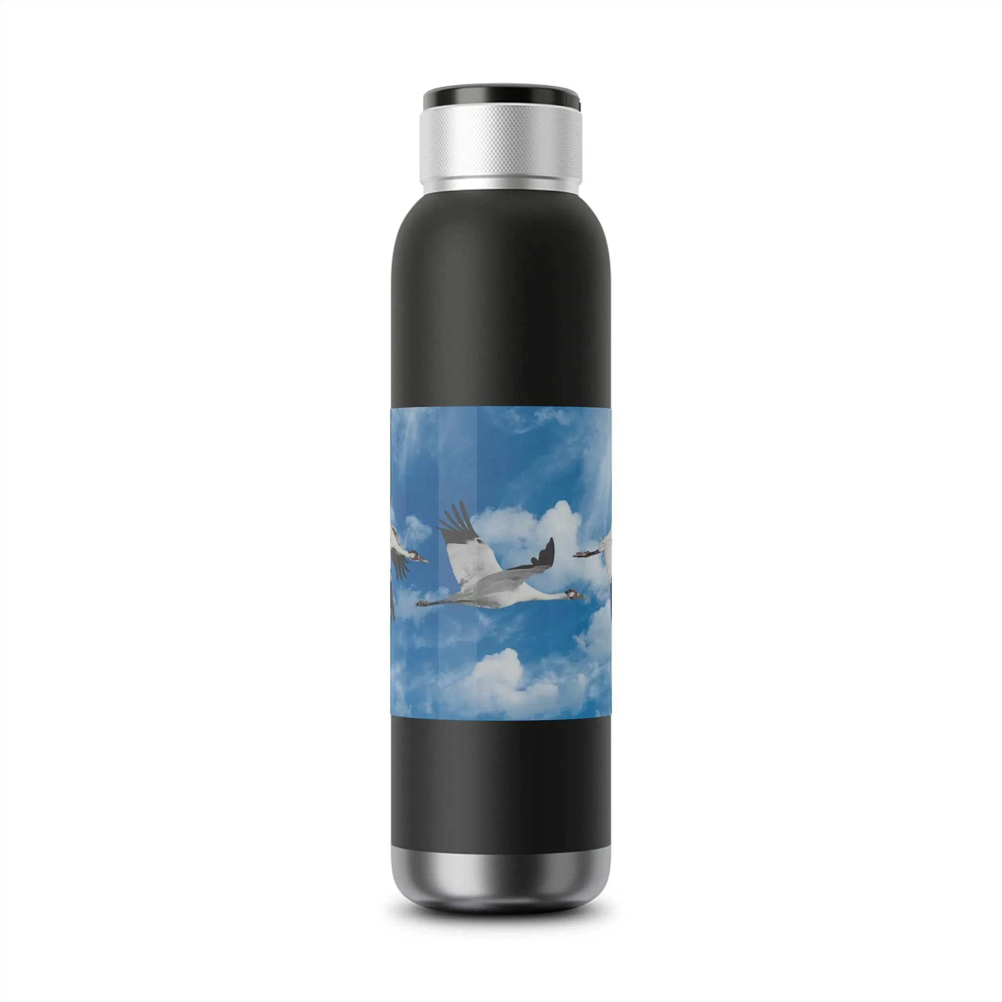 Whooping Cranes in Flight | Soundwave Copper Vacuum Audio Bottle 22oz