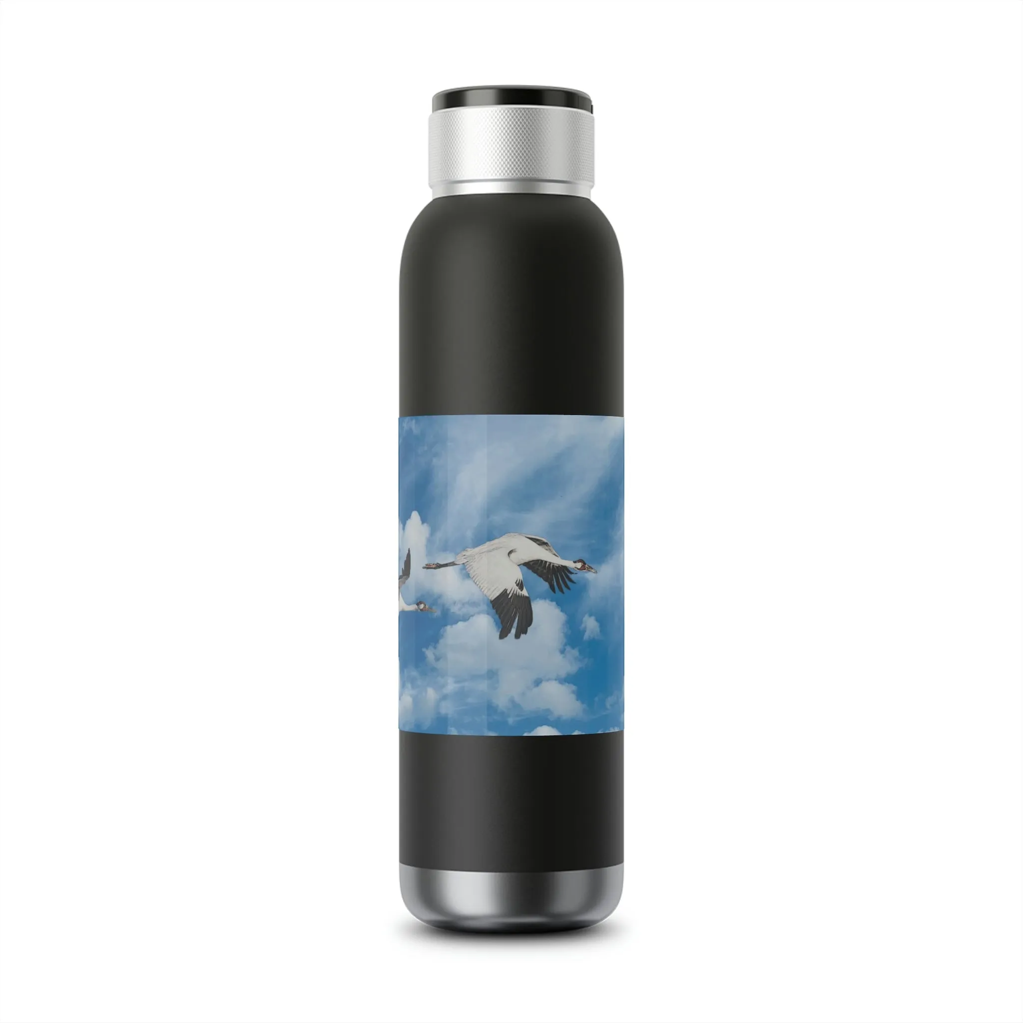 Whooping Cranes in Flight | Soundwave Copper Vacuum Audio Bottle 22oz