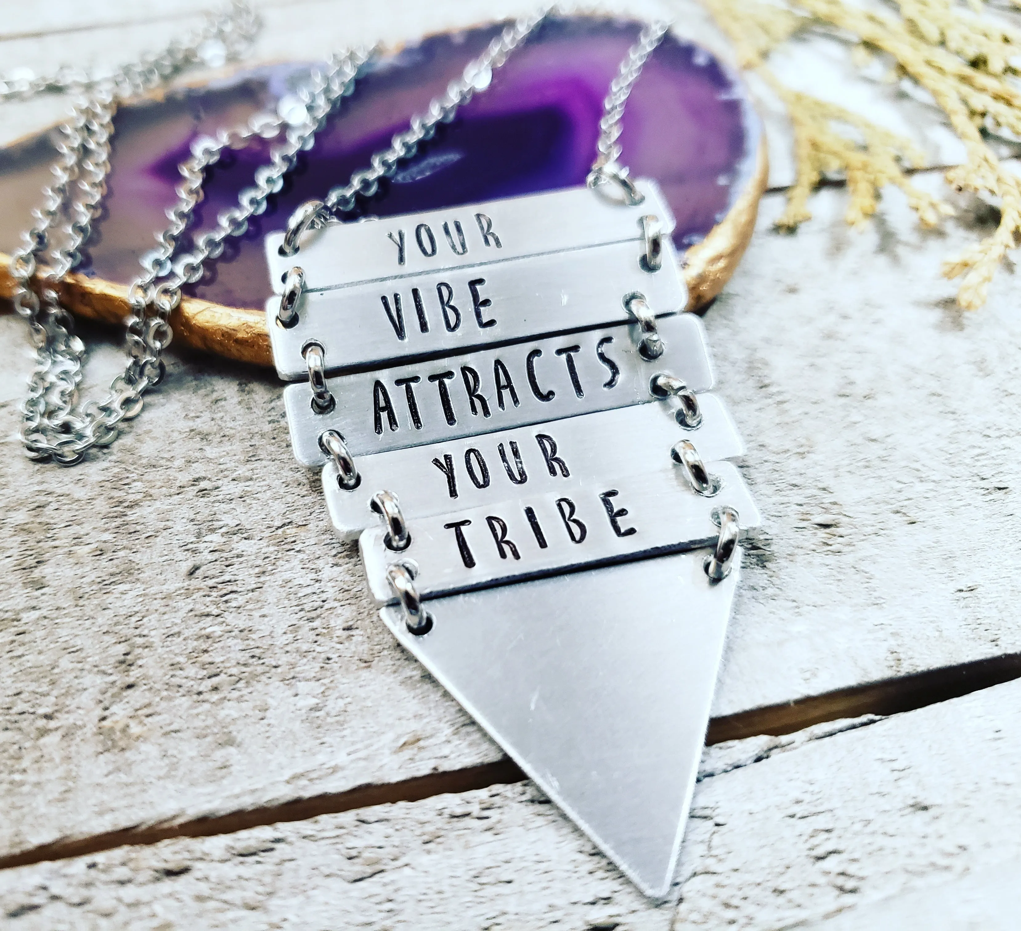 Your vibe attracts your tribe Cascade necklace